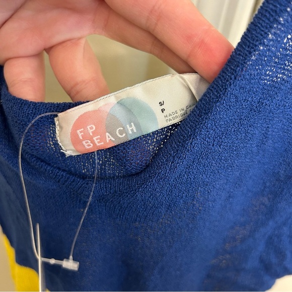 NWT Free People Beach Colorblock Knit Maxi Tank Dress Cover Up Size Small - Picture 4 of 7